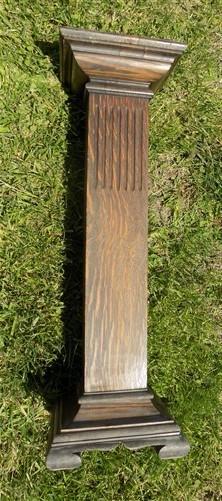 Pedestal - Wooden Pedestal Square Display Base, Vintage Architectural Wood Show Stand, L by The Old Grainery (36 inch tall...