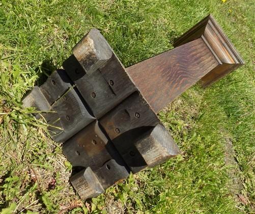 Pedestal - Wooden Pedestal Square Display Base, Vintage Architectural Wood Show Stand, L by The Old Grainery (36 inch tall...