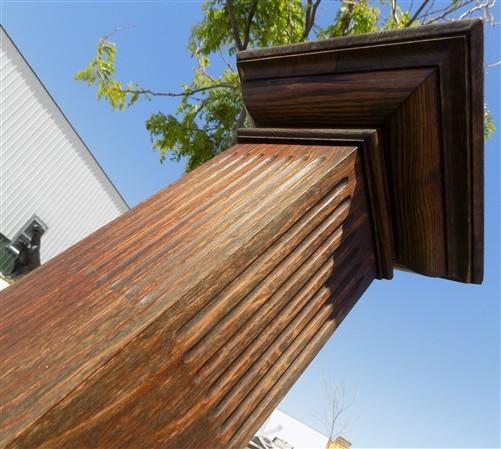 Pedestal - Wooden Pedestal Square Display Base, Vintage Architectural Wood Show Stand, L by The Old Grainery (36 inch tall...