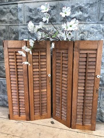 Shutters - Lot Wood Shutters Victorian Window Louver Plantation Door Mission Vintage B12M by The Old Grainery (Brown, Café...