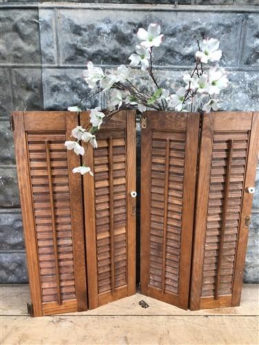 Shutters - Lot Wood Shutters Victorian Window Louver Plantation Door Mission Vintage B12M by The Old Grainery (Brown, Café...