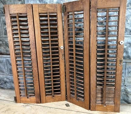 Shutters - Lot Wood Shutters Victorian Window Louver Plantation Door Mission Vintage B12M by The Old Grainery (Brown, Café...