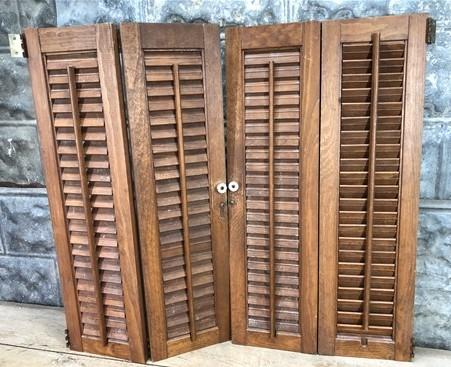 Shutters - Lot Wood Shutters Victorian Window Louver Plantation Door Mission Vintage B13M by The Old Grainery (Brown, Café...