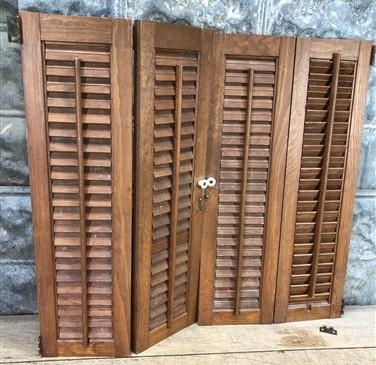 Shutters - Lot Wood Shutters Victorian Window Louver Plantation Door Mission Vintage B13M by The Old Grainery (Brown, Café...