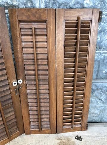 Shutters - Lot Wood Shutters Victorian Window Louver Plantation Door Mission Vintage B13M by The Old Grainery (Brown, Café...