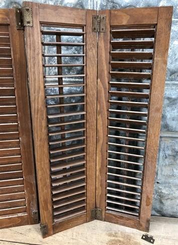 Shutters - Lot Wood Shutters Victorian Window Louver Plantation Door Mission Vintage B13M by The Old Grainery (Brown, Café...
