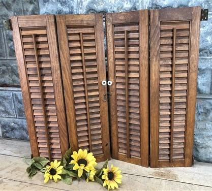 Shutters - Lot Wood Shutters Victorian Window Louver Plantation Door Mission Vintage B14M by The Old Grainery (art, crafts...