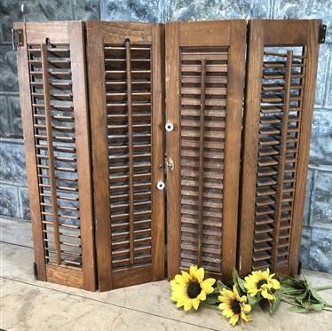 Shuters - Lot Wood Shutters Victorian Window Louver Plantation Door Mission Vintage B15M by The Old Grainery (Brown, Café...
