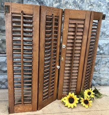 Shuters - Lot Wood Shutters Victorian Window Louver Plantation Door Mission Vintage B15M by The Old Grainery (Brown, Café...