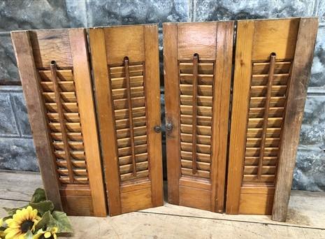 Shutters - Lot Wood Shutters Victorian Window Louver Plantation Door Mission Vintage B11M by The Old Grainery (craft, deco...