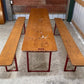 Table - Vintage German Oktoberfest Beer Garden Table&Bench, Honey Brown Outdoor Set, H19 by The Old Grainery (beer garden...