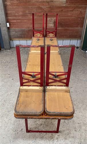 Table - Vintage German Oktoberfest Beer Garden Table&Bench, Honey Brown Outdoor Set, H19 by The Old Grainery (beer garden...