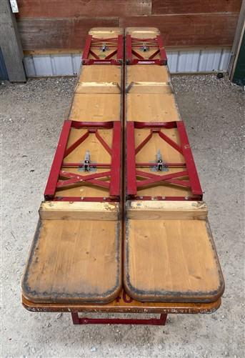 Table - Vintage German Oktoberfest Beer Garden Table&Bench, Honey Brown Outdoor Set, H19 by The Old Grainery (beer garden...
