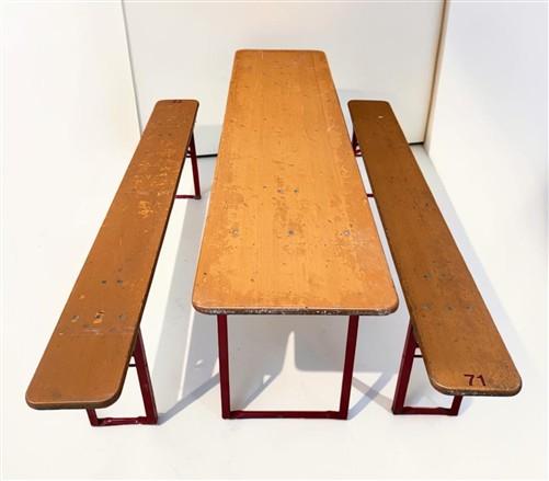 Table - Vintage German Oktoberfest Beer Garden Table&Bench, Honey Brown Outdoor Set, H20 by The Old Grainery (beer garden...