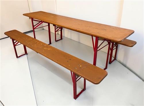 Table - Vintage German Oktoberfest Beer Garden Table&Bench, Honey Brown Outdoor Set, H20 by The Old Grainery (beer garden...