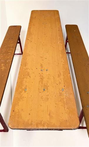 Table - Vintage German Oktoberfest Beer Garden Table&Bench, Honey Brown Outdoor Set, H20 by The Old Grainery (beer garden...