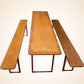 Table - Vintage German Oktoberfest Beer Garden Table&Bench, Honey Brown Outdoor Set, H23 by The Old Grainery (beer garden...