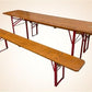 Table - Vintage German Oktoberfest Beer Garden Table&Bench, Honey Brown Outdoor Set, H23 by The Old Grainery (beer garden...