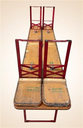 Table - Vintage German Oktoberfest Beer Garden Table&Bench, Honey Brown Outdoor Set, H23 by The Old Grainery (beer garden...