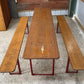 Table - Vintage German Oktoberfest Beer Garden Table&Bench, Honey Brown Outdoor Set, H24 by The Old Grainery (beer garden...