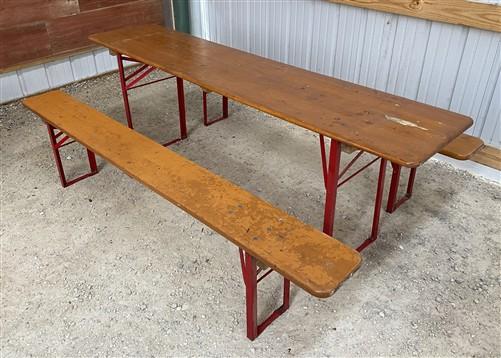 Table - Vintage German Oktoberfest Beer Garden Table&Bench, Honey Brown Outdoor Set, H24 by The Old Grainery (beer garden...