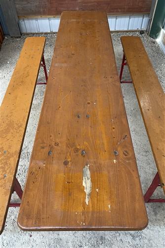 Table - Vintage German Oktoberfest Beer Garden Table&Bench, Honey Brown Outdoor Set, H24 by The Old Grainery (beer garden...