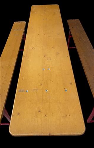 Table - Vintage German Oktoberfest Beer Garden Table&Bench, Honey Brown Outdoor Set, H25 by The Old Grainery (beer garden...