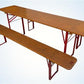 Vintage German Oktoberfest Beer Garden Table&Bench, Honey Brown Outdoor Set, H26