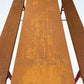 Vintage German Oktoberfest Beer Garden Table&Bench, Honey Brown Outdoor Set, H26