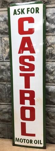 Castrol Motor Oil Sign, Metal Porcelain Advertising Sign, Ask for Castrol Oil B