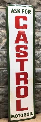Signs - Castrol Motor Oil Sign, Metal Porcelain Advertising Sign, Ask for Castrol Oil B by The Old Grainery (advertisement...