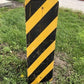 Signs - Yellow Black Striped Caution Road Sign, 36x12 Vintage Metal Street Wall Sign A by The Old Grainery (36x12, caution...