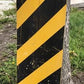 Signs - Yellow Black Striped Caution Road Sign, 36x12 Vintage Metal Street Wall Sign A by The Old Grainery (36x12, caution...
