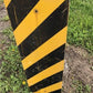 Signs - Yellow Black Striped Caution Road Sign, 36x12 Vintage Metal Street Wall Sign A by The Old Grainery (36x12, caution...