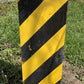 Signs - Yellow Black Striped Caution Road Sign, 36x12 Vintage Metal Street Wall Sign B by The Old Grainery (36x12, Caution...
