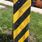 Signs - Yellow Black Striped Caution Road Sign, 36x12 Vintage Metal Street Wall Sign B by The Old Grainery (36x12, Caution...