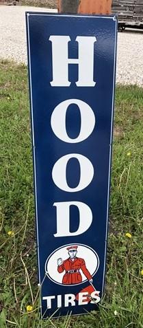 advertising sign - Hood Tires Porcelain Metal Sign, Hood Tires Advertising Sign, Gas Station Sign A by The Old Grainery (a...