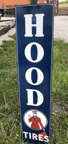 advertising sign - Hood Tires Porcelain Metal Sign, Hood Tires Advertising Sign, Gas Station Sign A by The Old Grainery (a...