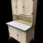 Furniture - Vintage Hoosier Kitchen Cabinet Enamel Top Primitive Farmhouse Pantry Cupboard by The Old Grainery (anitque ki...