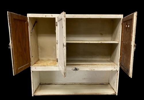 Furniture - Vintage Hoosier Kitchen Cabinet Enamel Top Primitive Farmhouse Pantry Cupboard by The Old Grainery (anitque ki...