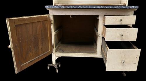 Furniture - Vintage Hoosier Kitchen Cabinet Enamel Top Primitive Farmhouse Pantry Cupboard by The Old Grainery (anitque ki...