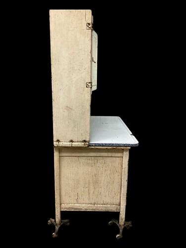Furniture - Vintage Hoosier Kitchen Cabinet Enamel Top Primitive Farmhouse Pantry Cupboard by The Old Grainery (anitque ki...