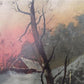 Art & Collectibles > Painting > Oil - 1900s American Folk Art Landscape Paint on Canvas, Original Art Winter Scene, B by T...