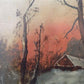 Art & Collectibles > Painting > Oil - 1900s American Folk Art Landscape Paint on Canvas, Original Art Winter Scene, B by T...