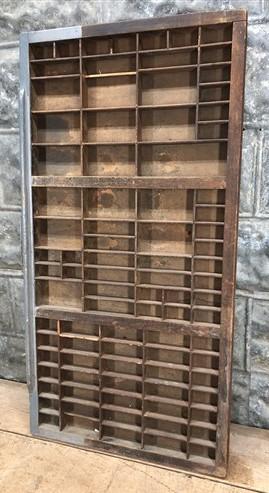 Printer Drawer Wood Block Typeset Tray, Letterpress Thimble Shell Display, A50