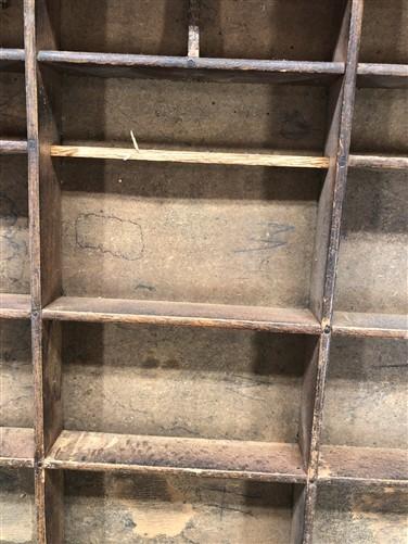 Printer Drawer Wood Block Typeset Tray, Letterpress Thimble Shell Display, A50