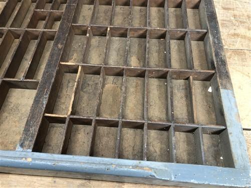 Printer Drawer Wood Block Typeset Tray, Letterpress Thimble Shell Display, A50