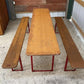 Table - Vintage German Oktoberfest Beer Garden Table&Bench, Honey Brown Outdoor Set, H27 by The Old Grainery (beer garden...