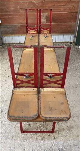Table - Vintage German Oktoberfest Beer Garden Table&Bench, Honey Brown Outdoor Set, H27 by The Old Grainery (beer garden...