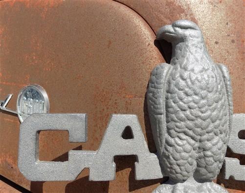 Case Implement Eagle Emblem, Cast Iron Advertising Sign Threshing Farm Machine